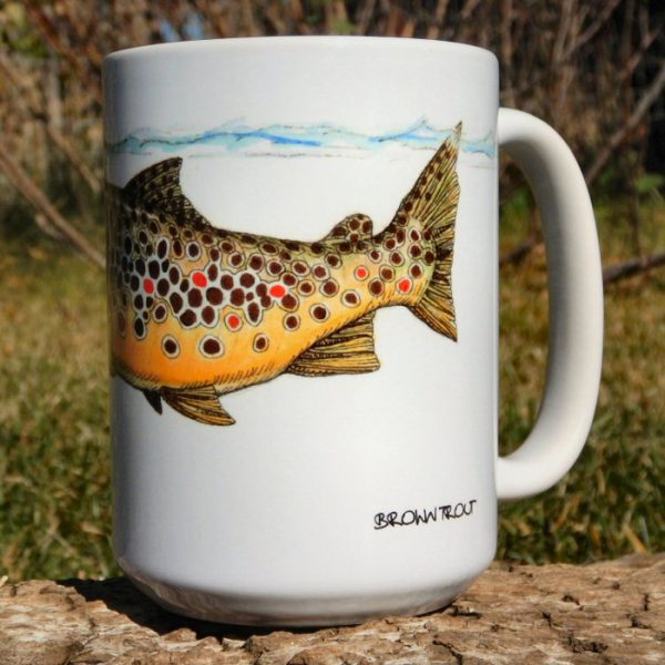 Swimming Brown Trout | Coffee Mug | Jeff Currier - Image 2