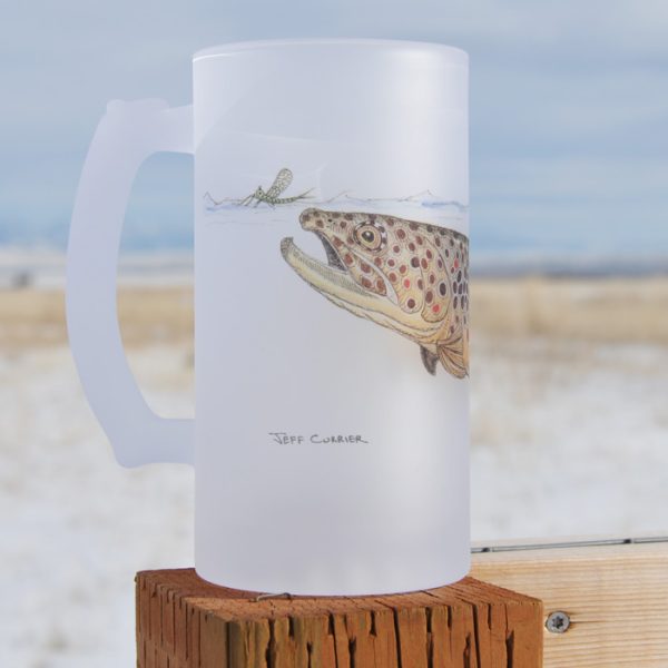 Swimming Brown Trout | Frosted Mug | Jeff Currier