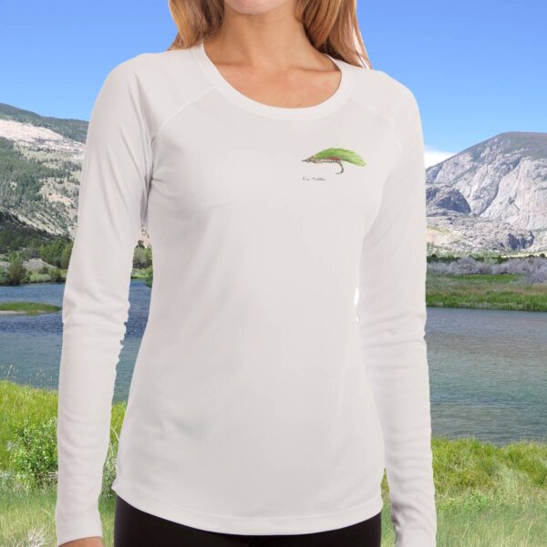 Swimming Brown Trout | Ladies Solar Long Sleeve Shirt - Image 4