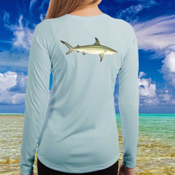 Blacktip Shark | Ladies Solar Long Sleeve Shirt - Image 3