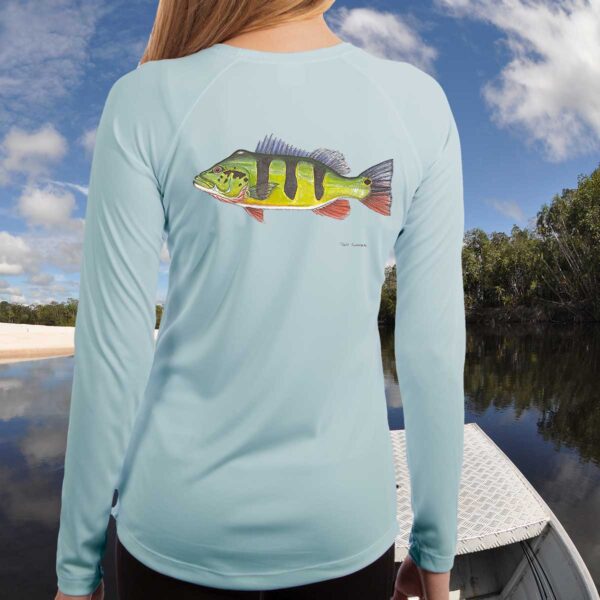 Peacock Bass | Ladies Solar Long Sleeve Shirt - Image 3