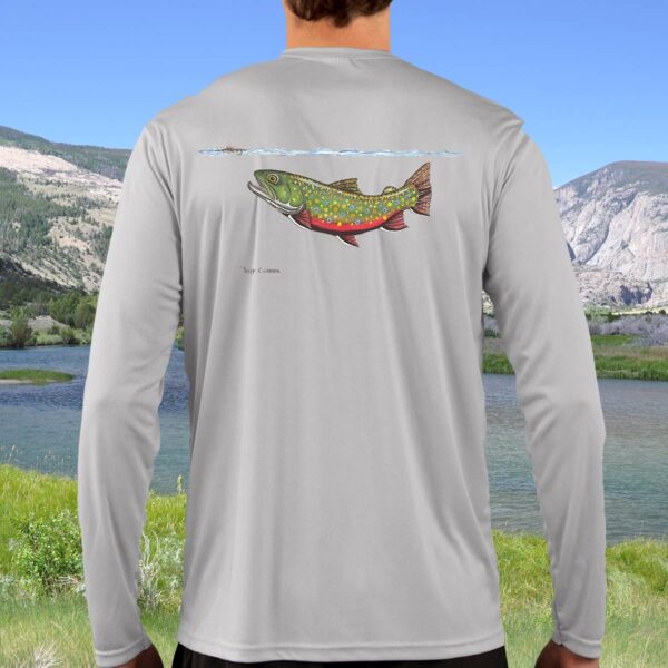 Swimming Brook Trout | Solar Long Sleeve Shirt - Image 3