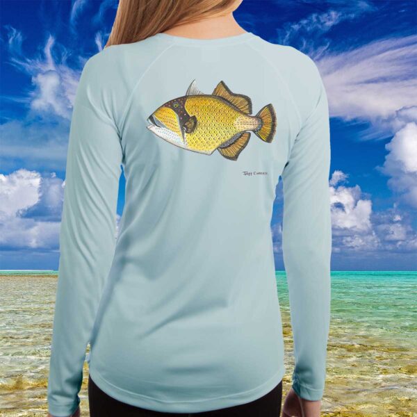 Mustache Triggerfish | Ladies Solar Long Sleeve Shirt - Image 3