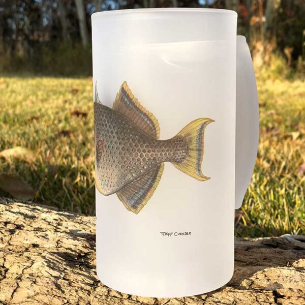 Yellowmargin Triggerfish | Frosted Mug | Jeff Currier - Image 2